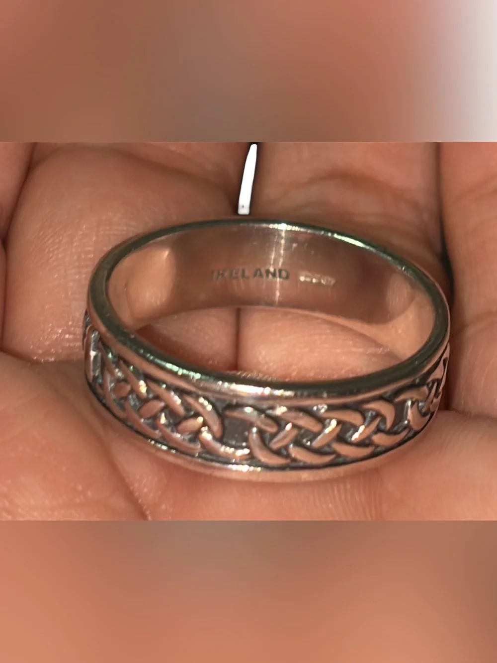 Vintage Sterling Silver Embossed Claddagh Ring for Men